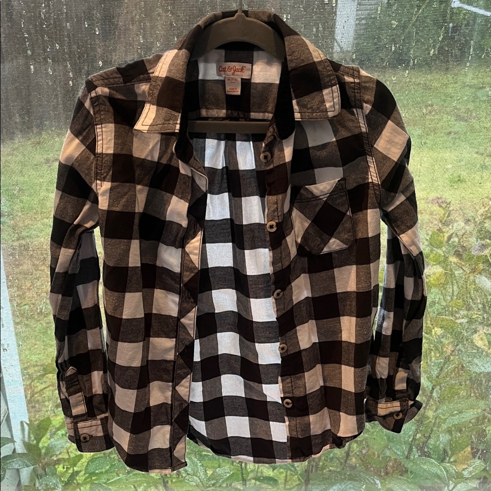 Cat & Jack Black and White Checkered Shirt